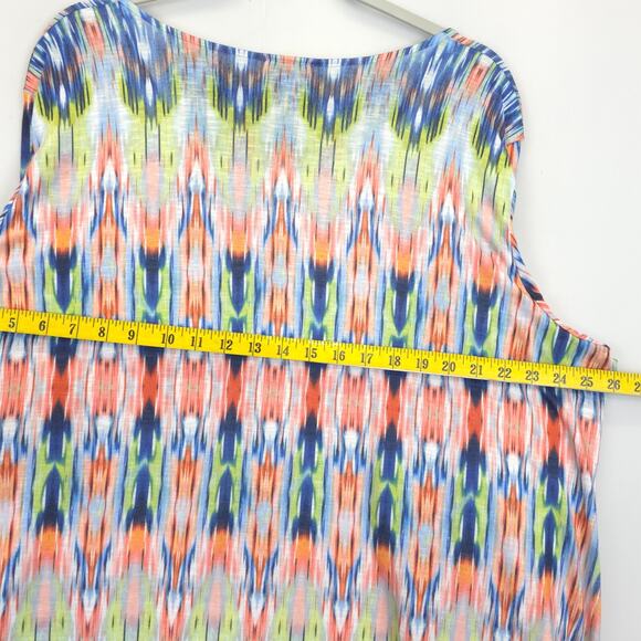 Ruby Rd Tunic Top Women 2X Geometric Beaded Multicolor Handkerchief Hem Pullover - Picture 6 of 9